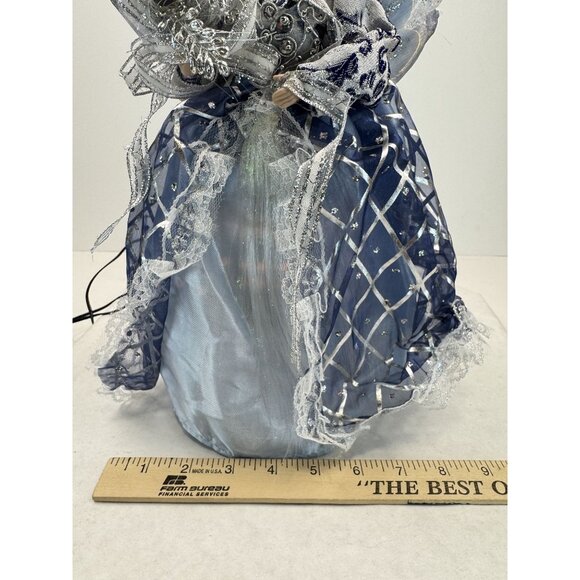 Fiber Optic Light-Up Angel Tree Topper Porcelain Blue Color-changing Christmas - Picture 13 of 16